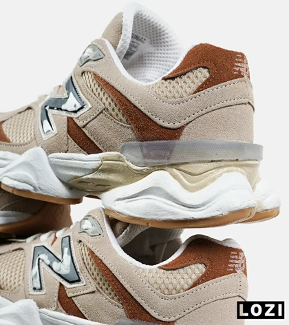کفش کتانی مردانه و زنانه کرم قهوه ای NEW BALANCE 9060 مدل 7235