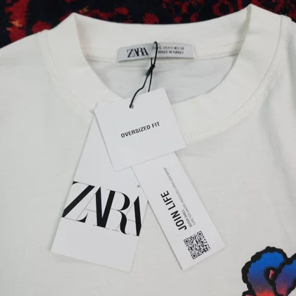 تیشرت مردانه اورسایز طرح ابر و باد zara 🇹🇷