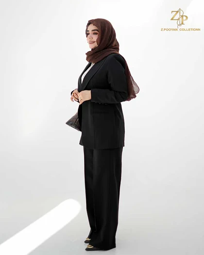 کت و شلوار زنانه کرپ موناکو