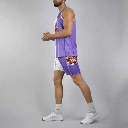 ست رکابی و شلوارک ورزشی مردانه تورنتو رپتورز مدل PY-2B1031 بنفش