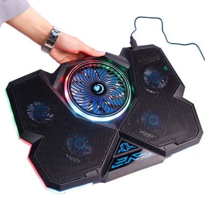 پایه خنک کننده لپ تاپ کول کلد Cool Cold مدل K44-RGB سایز 17 اینچ با 5 فن