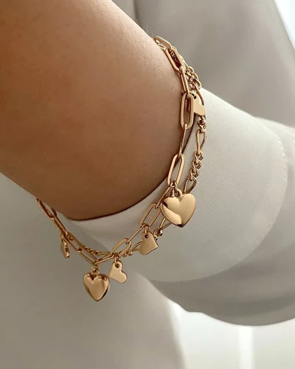 دستبند آویزدار قلب بانوژ ژوپینگ