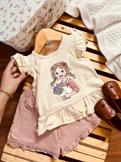 تاپ و شلوارک بچگانه دختر گلفروش