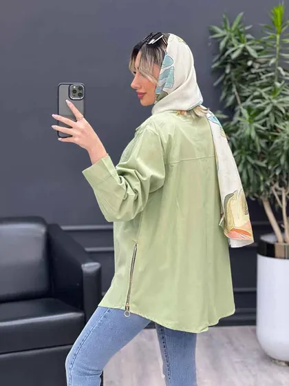 مانتو جیب نما بغل زیپ