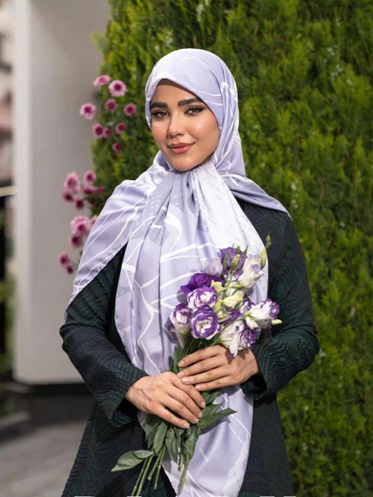 روسری نخ نیلوفر آبی