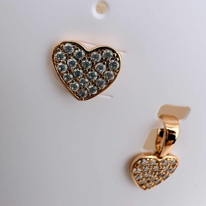 نیم ست قلب ژوپینگ پشت میخی بدون زنجیر