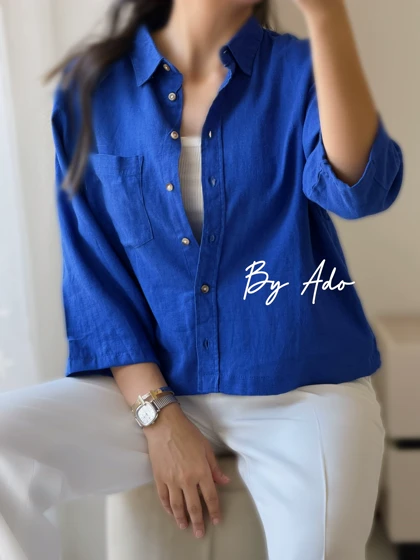 شومیز لینن کاربنی 0492
