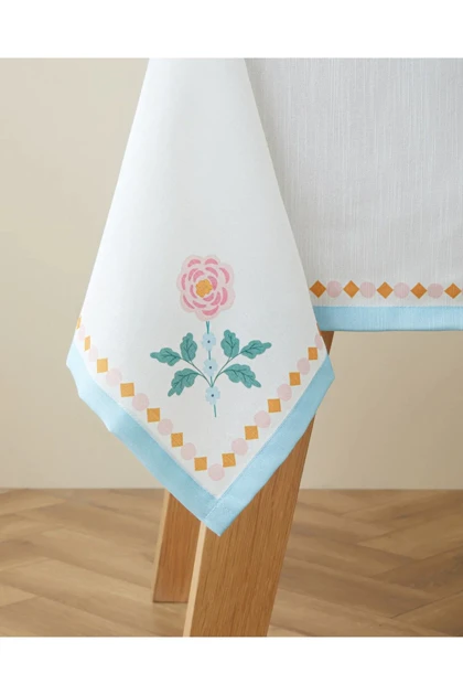 رومیزی English Home مدل Rustic Flowers پنبه پلی‌استر - آبی