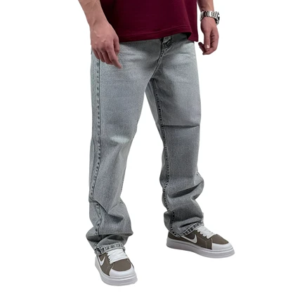 شلوار جین بگ مردانه آبی کد 4