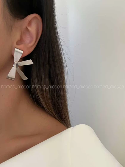 گوشواره براق پاپیونی