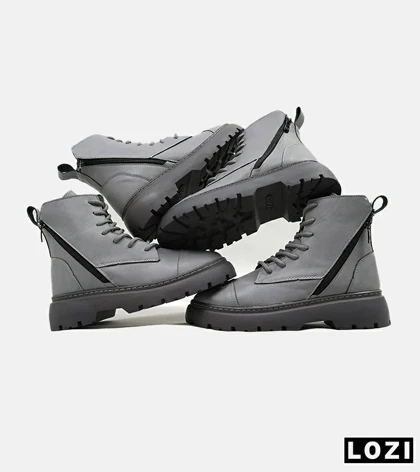 نیم بوت چرمی مردانه طوسی Timberland