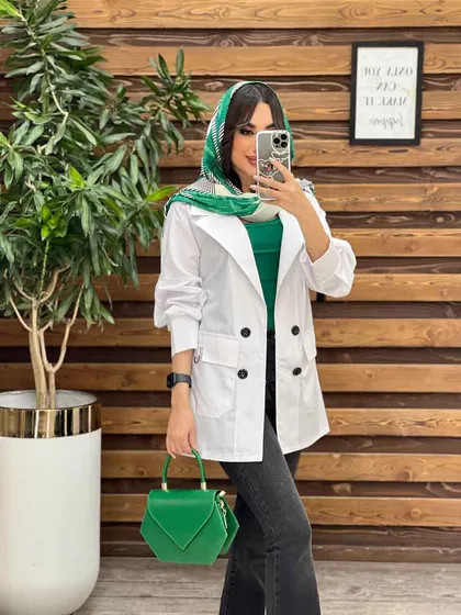 مانتو چهار دکمه جیب حلقه