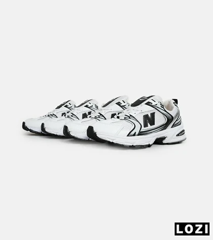 کفش کتانی مردانه و زنانه سفید طوسی مشکی NEW BALANCE 530