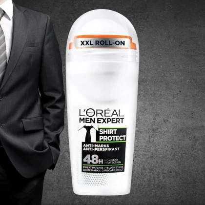 رول ضد تعریق مردانه لورآل, مدل Shirt Protect 48H حجم 50ml