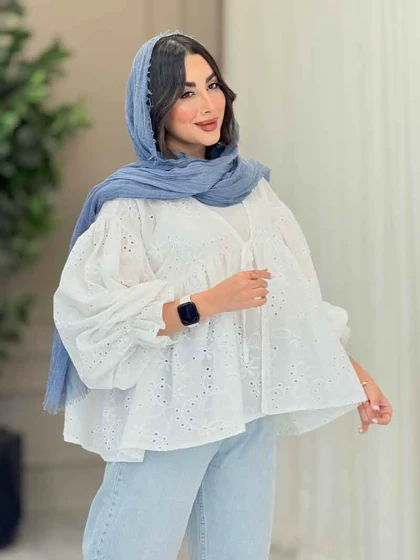 مانتو طرح گل چین‌دار 6749