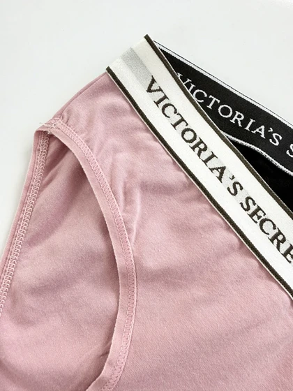 شورت اسلیپ زنانه نخ پنبه کمر کش ساده بسته 2 عددی ویکتوریا سکرت Victoria's Secret
