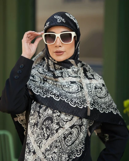 روسری ابریشم ژاکارد قواره 140 30198