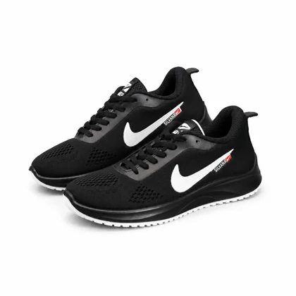 کفش کتانی بزرگ پا نایکی رانینگ زیره تزریق مشکی سفید Nike