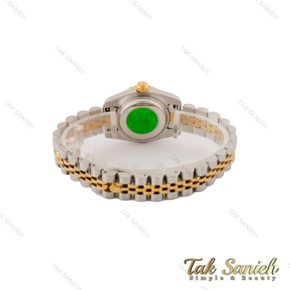ساعت زنانه رولکس دورنگ طلایی صفحه طوسی Rolex-5046-S-L
