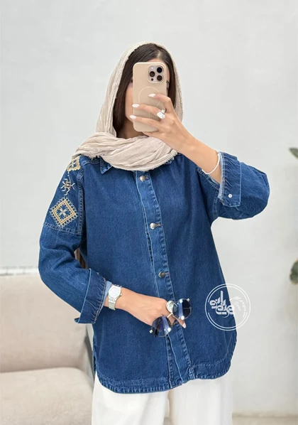 مانتو جین گلدوزی