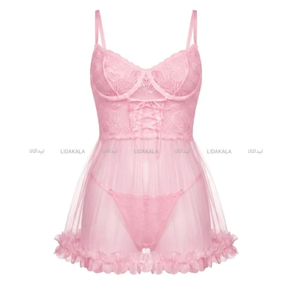 لباس خواب فانتزی عروسکی رنگ صورتی کد LK13567