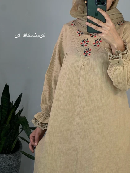 پیراهن مانتویی ساتین 1(ایراد دار)