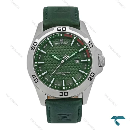ساعت سبز نیوی فورس NF8023 بند جیر قاب استیل NaviForce-7675-G