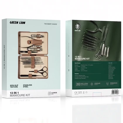 ناخن‌گیر و پک مسافرتی مانیکور و پدیکور گرین‌لاین (13 عددی) Green Lion GN13PCMNCRBR