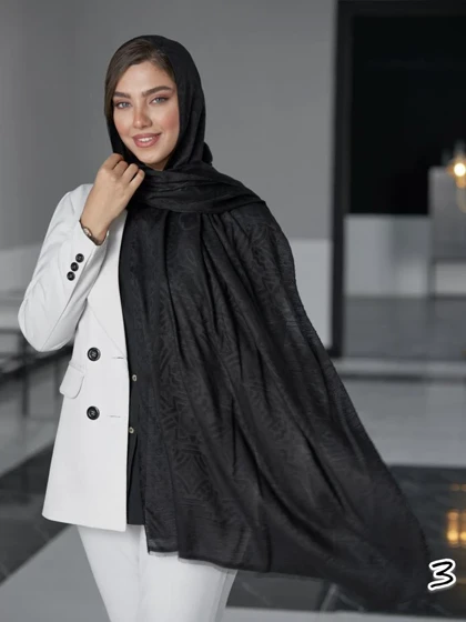 شال مشکی ژاکارد