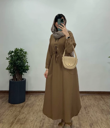 پیراهن مانتویی بلند آیناز