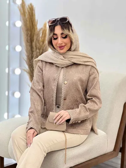 کت نوار دوزی دکمه طلایی
