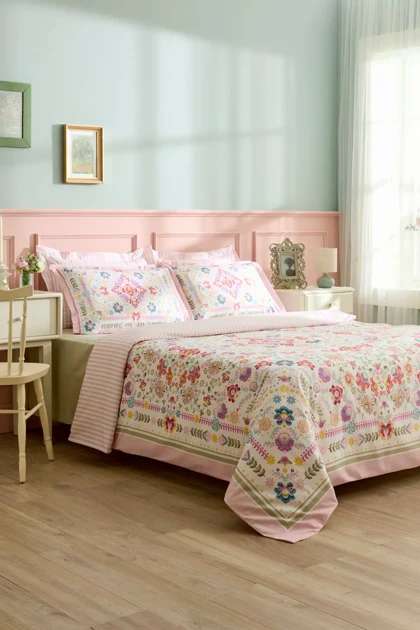 سرویس روتختی دو نفره Karaca Home مدل Solena پنبه و پلی‌استر - چندرنگ