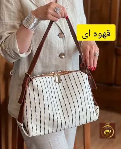 کیف زنانه دوشی کتان کد:1453