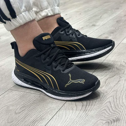 کتانی اسپرت مردانه مدل پوما PUMA رنگ مشکی طلایی