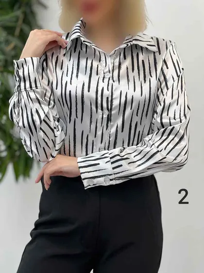 شومیز ساتن طرح دار