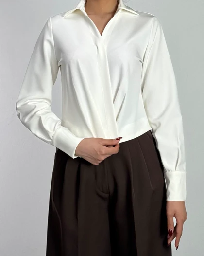 شومیز پیلی دار بغل زیپ   کد 500478