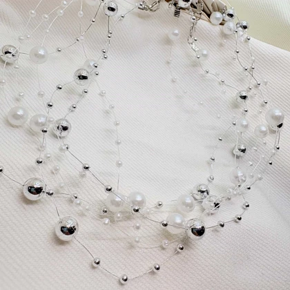 گردنبند نامرئی طرح «مروارید معلق» (Illusion Necklace) | مینیمال و اقتصادی