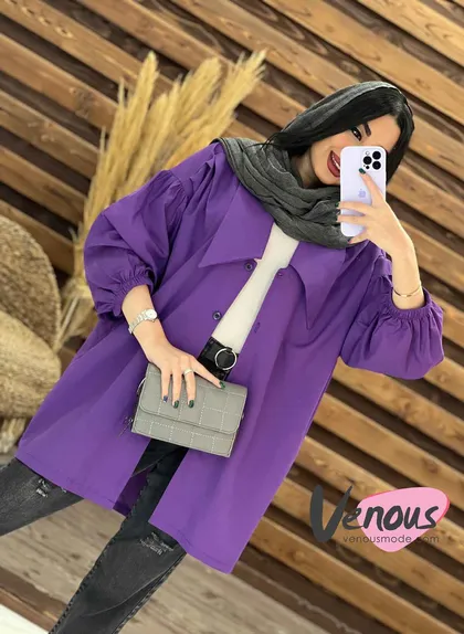 مانتو یقه خرگوشی پشت پیله دار