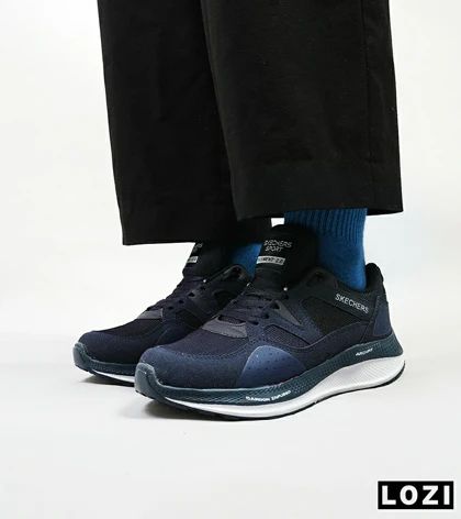 کفش کتانی طبی زنانه و مردانه سرمه ای SKECHERS archfit v02