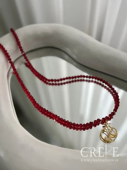 گردنبند انار کریستالی پلاکدار