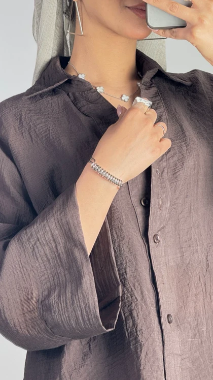 شومیز باکسی آستین پیلی  کد 500588