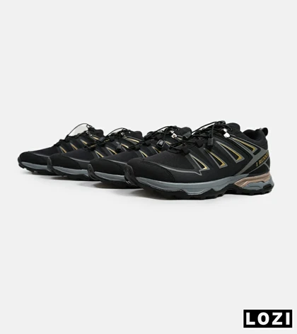 کفش کتانی بزرگ پا مشکی طلایی I-Runner