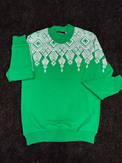 دورس یقه سه سانت طرح خاص رنگ سبز بوتگایی