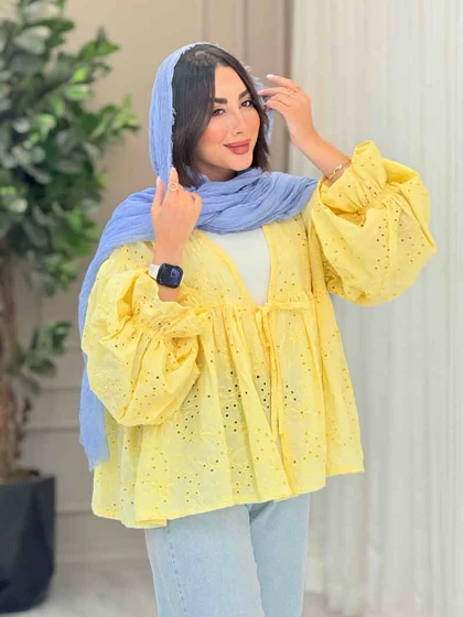 مانتو طرح گل چین‌دار 6749