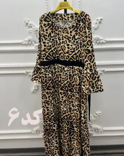 ساحلی فلور پلنگی کمربند مشکی 4168