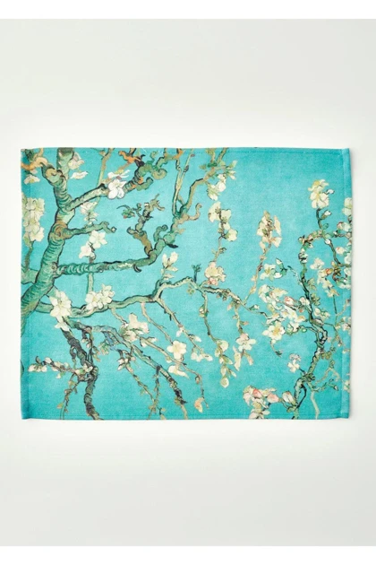 دستمال خشک‌کن 2 تکه Bella Maison مدل Van Gogh Almond Blossom پنبه‌ای - فیروزه‌ای