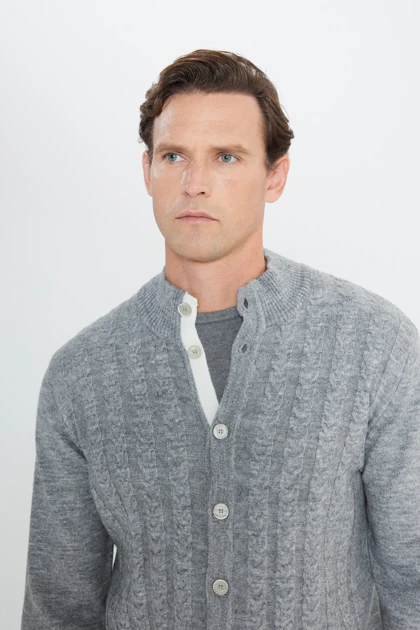 ژاکت کش باف پشمی مردانه اورجینال آلتین ییلدیز کلاسیک altinyildiz-classics