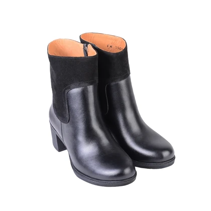 بوت پاشنه‌دار چرم زنانه 556