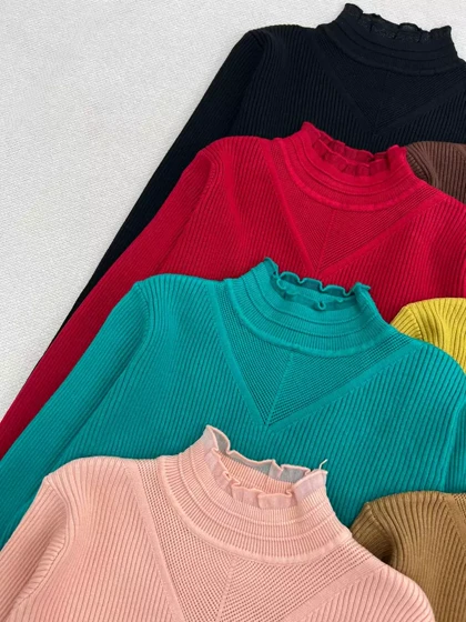 پلیور بافت یقه ایستاده هفت رنگ کد 5497