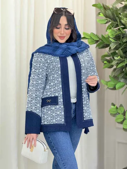 مانتو جین نواردوزی جیب سگک